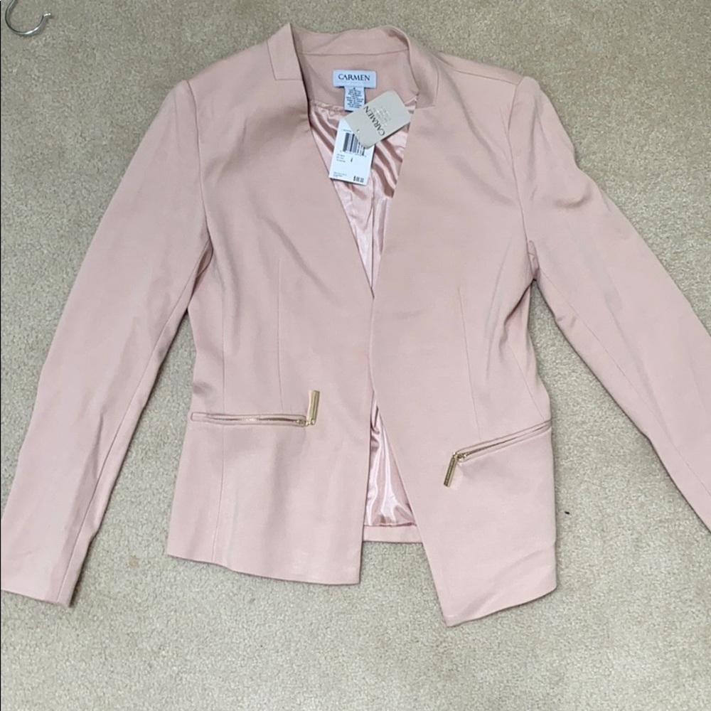 Blush blazer, stretchy!